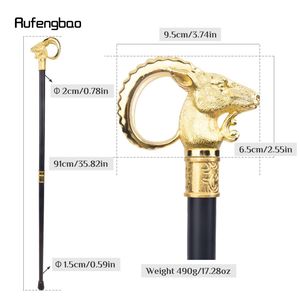 Canne de gentleman créative en métal Golden Sheep Script Killer, bâton de marche élégant et stylé, non affûté - Product Image 2