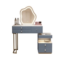 Table de maquillage multifonctionnelle NOVA moderne blanche avec miroir LED en forme de nuage, rangement intelligent, vente chaude, meubles de chambre à coucher pour femmes