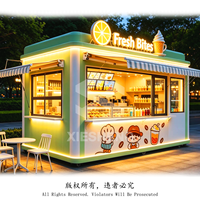 Nouveau Kiosque de Magasin de Desserts Modulaire en Acier Préfabriqué de 20 Pieds avec Vitrine, Compartiment et Évier