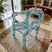 Chaise de salle à manger en résine transparente, fauteuil moderne créatif en forme de goutte d'eau en cristal pour salon, restaurant, mobilier commercial