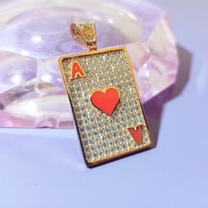 Collana ghiacciata con ciondolo in stile <span class=keywords><strong>asso</strong></span> di cuori in Moissanite colore VVS argento Sterling 925 personalizzato con ciondolo collana con ciondolo Rapper Hip Hop - Product Image 1