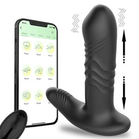 Vibromasseur anal télescopique 100 % étanche à 5 modes, contrôlé par télécommande/application, avec fonction portable, jouet sexuel pour adulte