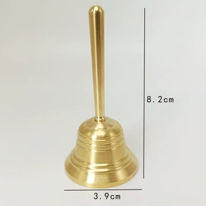 Wholesale Multiple Sizes Brass Hand Bell Wood Handle Service Call Bells Meditation Prayer Altar Handbell For School Supplies - Product Image 3