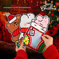 En stock sacs à zip-lock en plastique auto-scellants joyeux noël bonbons biscuit nourriture Doypack pochette debout avec fenêtre