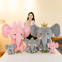 Boneka Gajah Kartun Zoe, Promo Terbatas, Abu-abu Pink, Boneka Hewan Isi Dakron, Gajah Kecil, Mainan Lembut