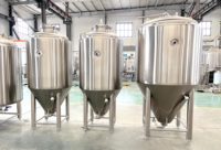 Fermenteur en acier inoxydable 500L, cuve de fermentation pour brasserie, fermentateur conique à double enveloppe en acier inoxydable 304 pour la fabrication de bière à domicile