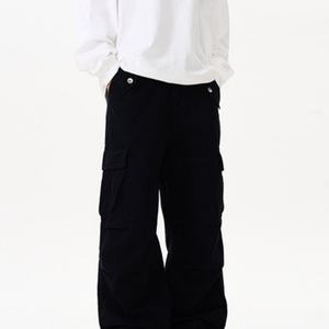 Pantalons de travail décontractés rétro américains pour hommes et femmes, pantalon long à jambes larges et amples, vintage, lavé, à jambes droites - Product Image 3