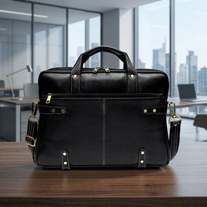 Sac à bandoulière convertible en cuir véritable personnalisé, moderne, léger, écologique, imperméable, grande capacité, pour ordinateur portable - Product Image 1