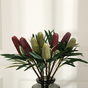 Rama de Banksia Artificial de Lujo con Tacto Real, Flor de Pagoda Exótica, Protea Artificial para Decoración Zen de Hoteles de Alta Gama, Vestíbulos, Hogares y Villas - Product Image 3