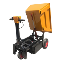 Chariot de transport de matériaux électrique pour la construction, benne basculante hydraulique auto-déchargeante de 1000 kg, mini-dumper