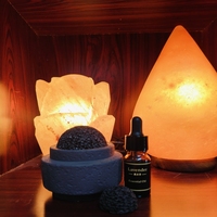 Décoration de la maison boules de pierre de lave de roche volcanique noire naturelle ensembles de support de ciment pour diffuseur d'huile aromathérapie