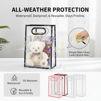 Sac fourre-tout en PVC transparent renforcé et épaissi, robuste, avec fond renforcé, écologique, sac à main en plastique transparent pour emballage de vente au détail en boutique