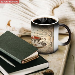 Modern Luxury Home Tabletop Mug Frosted Black 11oz <b>Ceramic</b> Heat Sensitive Magic <b>Cup</b> - Product Image 3