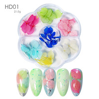 Fleurs séchées naturelles pressées pour les ongles, pièces, divers paquets, vente directe d'usine, matériel de bricolage