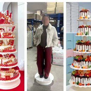 Kohei Multi Tier <b>Cake</b> Stand White Plastic 7 Tier Wedding Dessert Display <b>Turntable</b> - Product Image 3