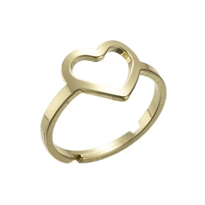 Joyeria Anillos แหวนหัวใจรูปทรงเรขาคณิต,แหวนสเตนเลสสตีลคลาสสิกแบบมินิมอลสำหรับผู้หญิง