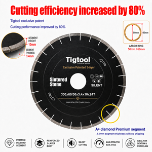 光滑无毛刺 Tigtool 14 英寸/350 毫米双步静音切割锯片 Dekton/陶瓷/烧结石 - Product Image 2