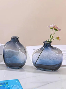Venta al por mayor caliente moderno simple pequeño y elegante ovalado Bud florero de <span class=keywords><strong>flores</strong></span> florero de cristal para el <span class=keywords><strong>baño</strong></span> de la boda - Product Image 4