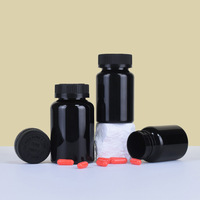 Bouteille de pilules en PET de qualité alimentaire Weikang avec logo personnalisé, 150 ml, bouchon à vis noir pour compléments alimentaires, protéines en poudre et eau