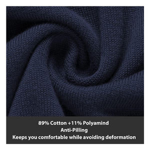 Nouvelles tendances couleur unie col en V tricot à manches longues printemps et automne OEM ODM pull tricoté pour hommes - Product Image 4