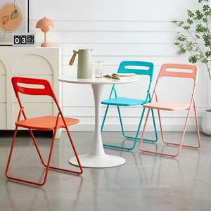 Silla plegable para adultos, silla de comedor con respaldo, portátil, sencilla, plegable, para uso en casa, oficina, dormitorio, ordenador - Product Image 2