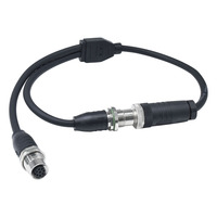 Adaptateur M12 IP67 étanche 2A en laiton plaqué or 8 broches, semi-plastique, mâle 2 entrées, prise femelle à montage arrière PG9, 30V, 100+ accouplements