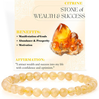 Bracelet en pierres de guérison en cristal de 6 mm, bracelet en pierres précieuses, bracelet en cristal perlé, richesse et succès, bijoux élastiques pour femmes, cadeau