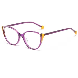 New Style Cat Eye Acetate Eyeglasses Frames Blue Light Blocking Optical Glasses Frames For Women