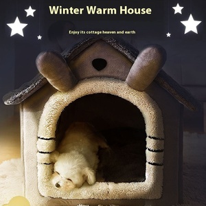 Abri pour animaux <span class=keywords><strong>de</strong></span> compagnie en peluche courte, chaud et respirant, semi-fermé, <span class=keywords><strong>de</strong></span> haute qualité, disponible en plusieurs couleurs - Product Image 5