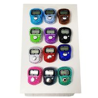 Compteur de doigts électronique ABS de type anneau islamique, mini perceuse à points avec compteur de diamants, boîte d'appliques, fourniture en boîte, doigt lumineux