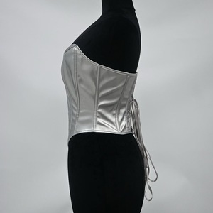 Corsetti e Bustier da Donna Y2K Argento Metallizzato, Cintura Modellante a Corona, Corsetto Sottoseno, Top Corsetto Modellante per la Silhouette - Product Image 3