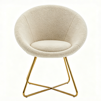 Chaise de salle à manger en velours Teddy, style nordique moderne et contemporain, avec structure en métal doré, pour la maison, le café, le bureau, la cuisine, l'hôtel