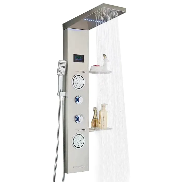 GEE-N Bad wasserdicht Edelstahl nass Wandmassage digitales Display Regenfall LED-Duschpaneele für Bad