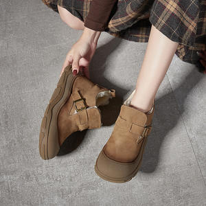 Bodisi 2026 Nuovi <span class=keywords><strong>Stivali</strong></span> <span class=keywords><strong>Invernali</strong></span> da <span class=keywords><strong>Donna</strong></span> in Vera Pelle a Metà Polpaccio con Punta Chiusa, Suola Spessa in Lana e Cotone, Antiscivolo e Termici per la Neve - Product Image 5