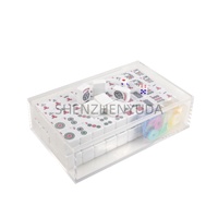 Boîte de rangement de carreaux transparents MAHJONG personnalisés OEM ODM acrylique MAHJONG accessoires de jeu approvisionnement direct d'usine