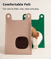 Neuankömmlinge Premium faltbare Dreieck Zelt Stil Katze Höhle Bett Filz Haustier Haus Höhle mit abnehmbaren Kissen