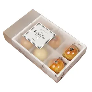 中秋節6粒月餅ボックス包装食品プラスチックボックスカスタムロゴ