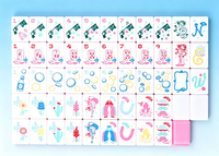 Tuiles de Mahjong Personnalisées de Luxe Modernes en Acrylique et Mélamine Miss Cowgirl, Dos Rose Vif Transparent, Ensemble Américain 3 Couches