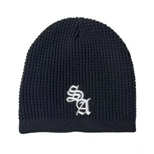 Cappello Beanie Waffle <span class=keywords><strong>in</strong></span> <span class=keywords><strong>Lana</strong></span> Spessa Acrilica e Cotone Personalizzato con Ricamo 3D, Unisex per Adulti, da Spiaggia e Viaggio, con Motivo a Lettere e Risvolto, Comune, per Commercio all'Ingrosso - Product Image 2