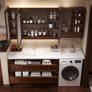 <span class=keywords><strong>Mueble</strong></span> de Baño Integrado con <span class=keywords><strong>Lavadora</strong></span> Estilo Americano <span class=keywords><strong>para</strong></span> Balcón, Combinación de <span class=keywords><strong>Mueble</strong></span> de Maquillaje <span class=keywords><strong>y</strong></span> <span class=keywords><strong>Lavabo</strong></span> de Pie - Product Image 5