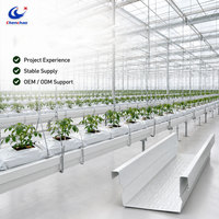 Gouttière de culture de tomates en acier pré-enduit avec système de drainage rotatif OEM/ODM pour serre