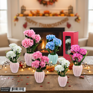 HYDRABGEA 16,5 pouces, fleurs artificielles en plastique, 12 pièces/boîte, arrangements pour la Saint-Valentin, décorations de Thanksgiving, modèle - Product Image 3