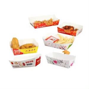 Plateau de bateau de couleur mélangée personnalisé de Singapour matériaux recyclés feuille UV avantage bonne finition mate gaufrage brillant OEM pour les aliments - Product Image 1