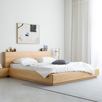 Meubles de chambre à coucher de haute qualité au design moderne et luxueux, tête de lit en bois massif, lit à panneaux, lits de luxe nordiques, taille king et queen