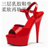 15cm Stiletto Platform tahan air Catwalk sandal antiselip sepatu Model penari tiang klub malam seksi