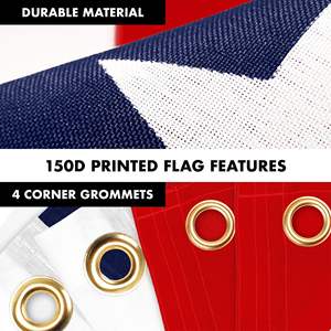 Drapeau américain 3x5 pieds en polyester 150D, sans nœuds, avec mât en aluminium pour affichage extérieur - Product Image 5