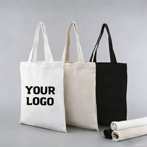 Custom Logo Printed Size Reusable Cotton Women Men Travel Shopper Tote Storage Shopping Bag Fabric Canvas Cloth Beach <b>Handbags</b> - Product Image 1