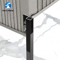 Bande de finition carrée en acier inoxydable chromé pour carrelage, fournisseur Hero Metal, noir, 10 mm, pour coins muraux