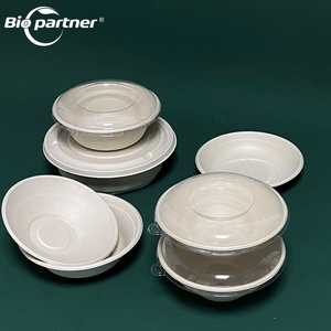 AO3 Bol à canne à sucre jetable personnalisé Plaque biodégradable pour micro-ondes pour les repas Smoothie Riz Pâtes Dessert Fête - Product Image 2