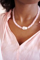 Collier ras du cou en perles baroques plaqué or 18 carats avec pierres naturelles et cristaux, perles d'eau douce pour femme, bijoux de mode